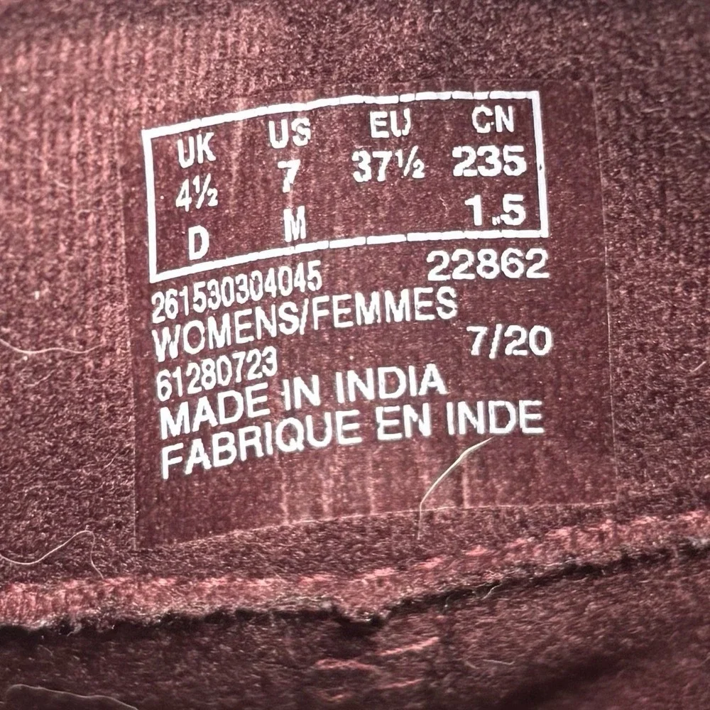 Clark's Women's Hollis Star Ankle Boots burgundy Suede Buckle Sz 7‎ Heeled
